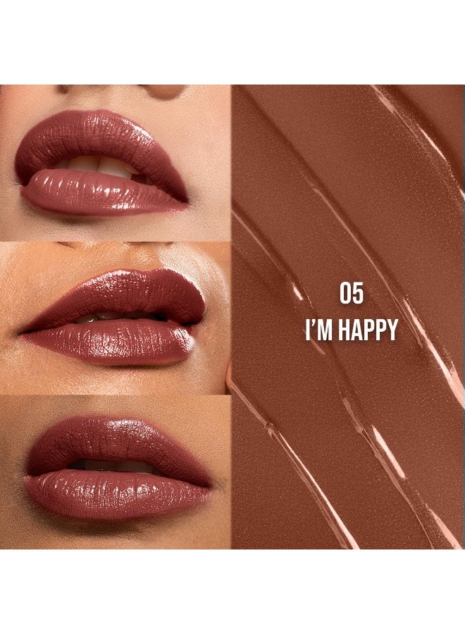 Staze 9to9 Gloss Lock 2-In-1 Liquid Lipstick | Lip Gloss For Long-Lasting Fuller & Plump Lips | Transfer-Proof&12h Long Stay With Intense Color Payoff | Lightweight & Comfortable | 05 I'm Happy | 7g - Image 2